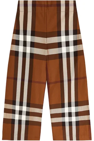 Burberry Burberry Check cotton wide-leg pants