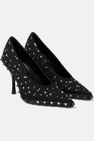 VALENTINO GARAVANI Rockstud and crystal embellished pumps