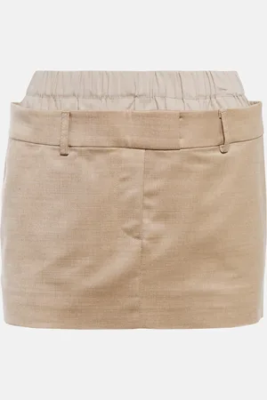 AYA MUSE Layered wool-blend miniskirt