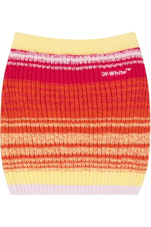 OFF-WHITE Striped cotton miniskirt