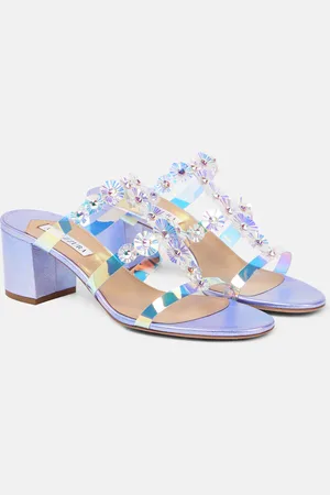 Aquazzura Meteorite embellished PVC mules