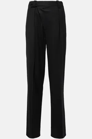 Victoria Beckham Asymmetric wool-blend straight pants