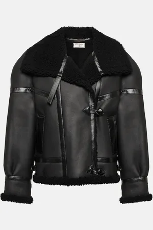 Saint Laurent Leather and shearling jacket