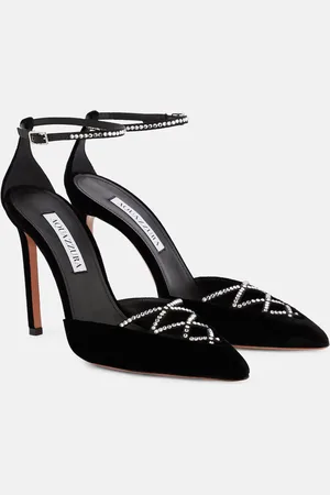 Aquazzura Audace Crystal 105 velvet pumps