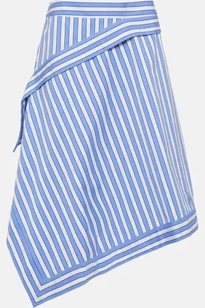 J.W.Anderson Striped asymmetric cotton skirt