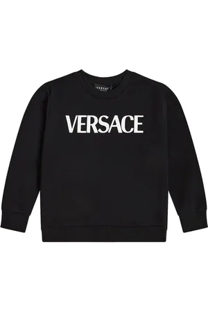VERSACE Logo printed cotton hoodie