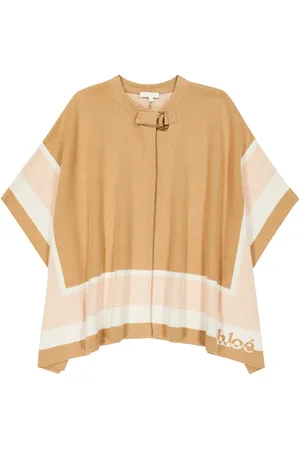 Chloé ChloÃ© Kids Logo colorblocked cotton and wool cape