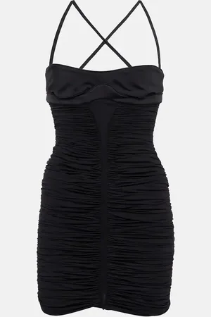 MUGLER Crossover ruched minidress