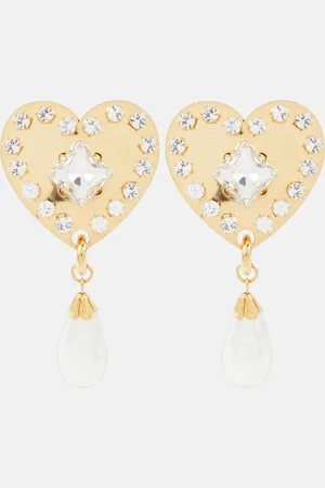 Alessandra Rich Embellished faux pearl clip-on earrings