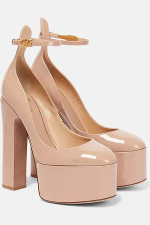 VALENTINO GARAVANI Tan-Go patent leather platform pumps