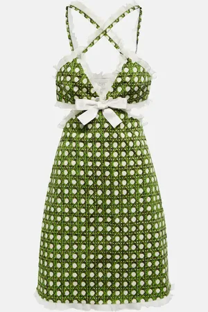 Giambattista Valli Printed gabardine cutout minidress