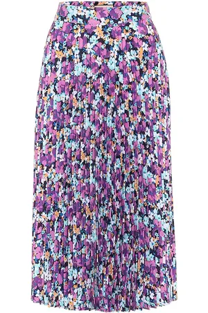Plan C Floral pleated midi skirt
