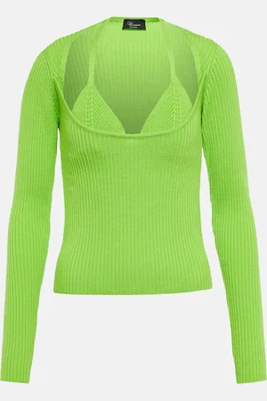 BLUMARINE Ribbed-knit wool top