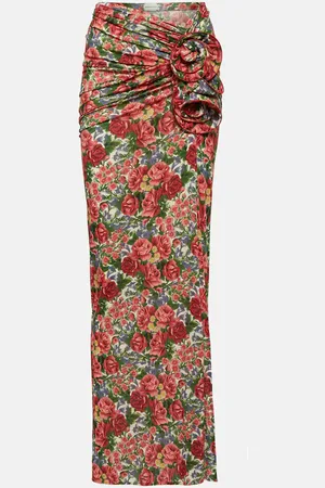 MAGDA BUTRYM Floral-appliquÃ© printed maxi skirt