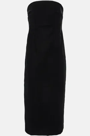 WARDROBE.NYC Strapless velvet midi dress