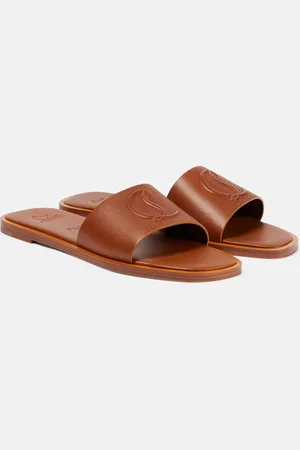 Christian Louboutin Logo leather slides