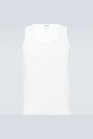 Bottega Veneta Ribbed-knit cotton-blend tank top