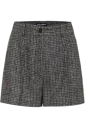 Dolce & Gabbana Checked high-rise wool-blend shorts