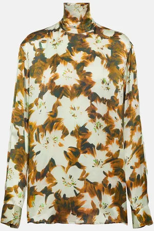 DRIES VAN NOTEN Contisy floral floral silk top