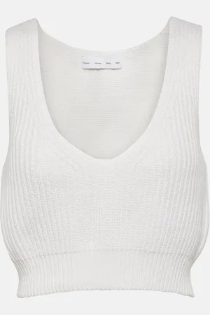 Proenza Schouler Label cotton and cashmere crop top