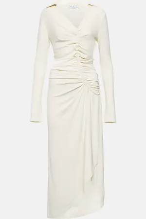 OFF-WHITE Cutout crÃªpe midi dress
