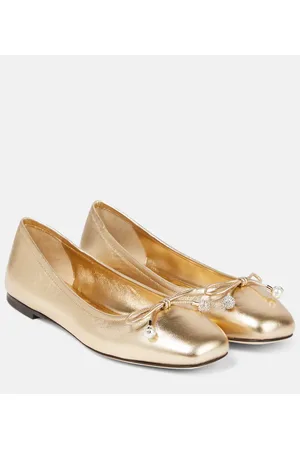 Gold flat 2024 dress shoes