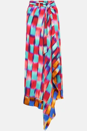 DRIES VAN NOTEN Printed wrap midi skirt