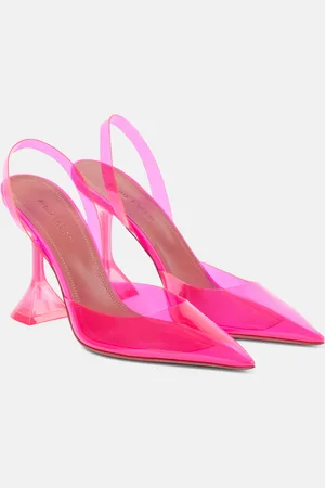 Amina Muaddi Holli Glass PVC slingback pumps