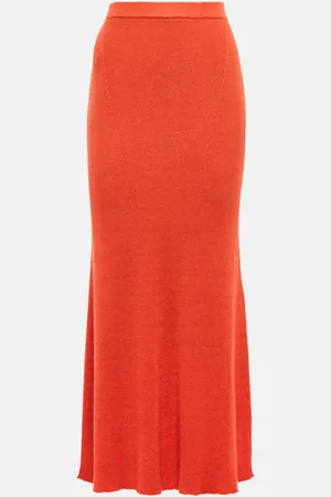 GABRIELA HEARST Epper ribbed-knit high-rise midi skirt