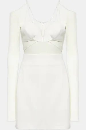 Nensi Dojaka Bridal cutout crÃªpe minidress