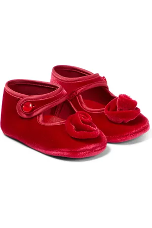 MONNALISA Baby floral-appliquÃ© chenille booties