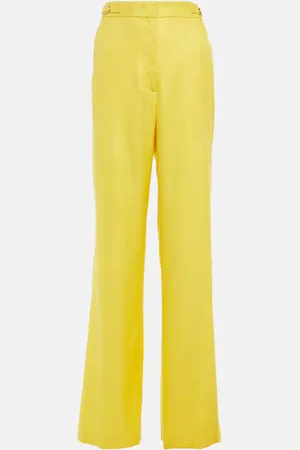 GABRIELA HEARST Straight wool, silk and linen pants