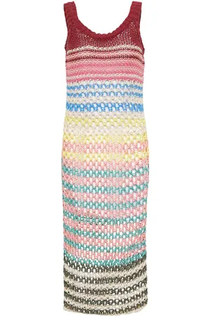 RED Valentino Striped crochet midi dress