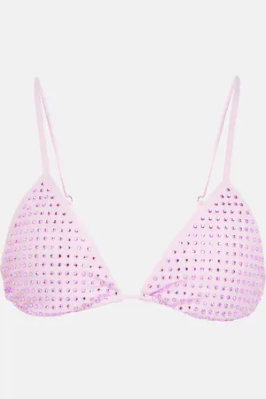 Self-Portrait Embellished triangle bikini top