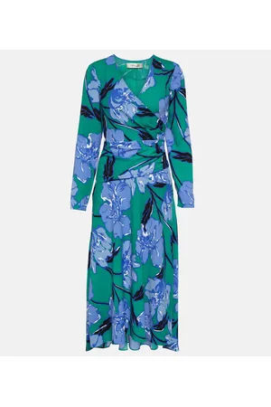 Fabian Jacquard Midi Dress, Blue Floral