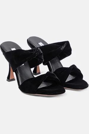 Aquazzura Twist velvet mules