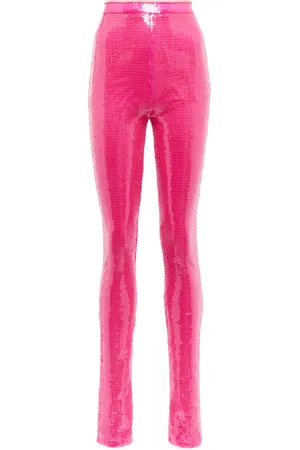 DAVID KOMA Sequined high-rise slim pants