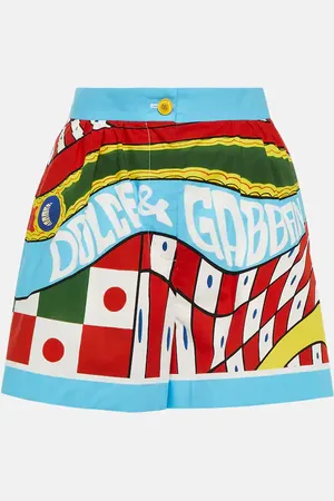 Dolce & Gabbana Printed high-rise cotton shorts