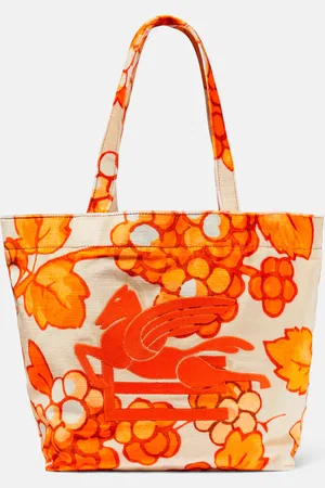 Etro Pegaso leather-trimmed tote bag