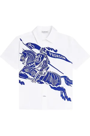 Burberry Printed cotton-blend poplin shirt