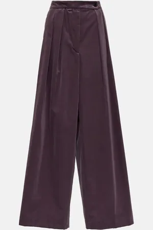 DRIES VAN NOTEN High-rise velvet wide-leg pants