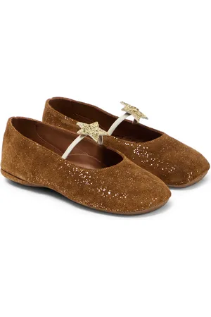 PèPè PÃ¨PÃ¨ Stellato glittered suede ballet flats