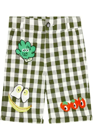 Stella McCartney AppliquÃ© checked cotton shorts