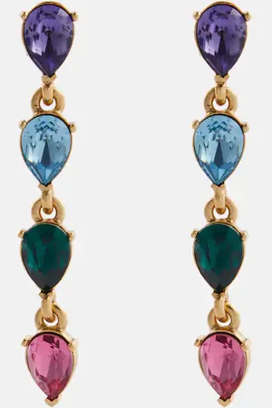 Oscar de la Renta Crystal-embellished drop earrings