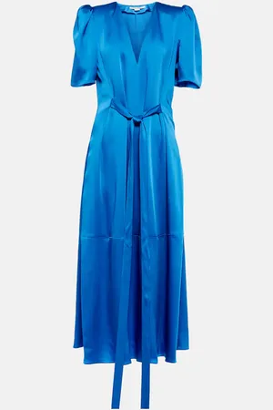 Stella McCartney Satin belted midi dress