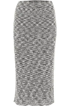 Joseph Printed stretch-wool midi skirt