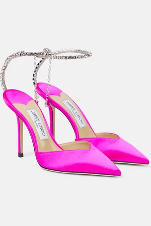 Jimmy Choo Saeda 100 embellished satin pumps