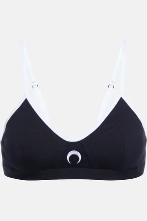 Marine Serre Logo cotton-blend bralette