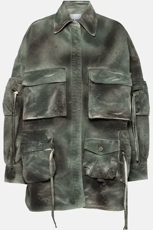 The Attico Camouflage denim cargo jacket