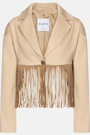 Alaïa AlaÃ¯a Fringed cotton blazer